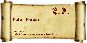 Muhr Manon névjegykártya